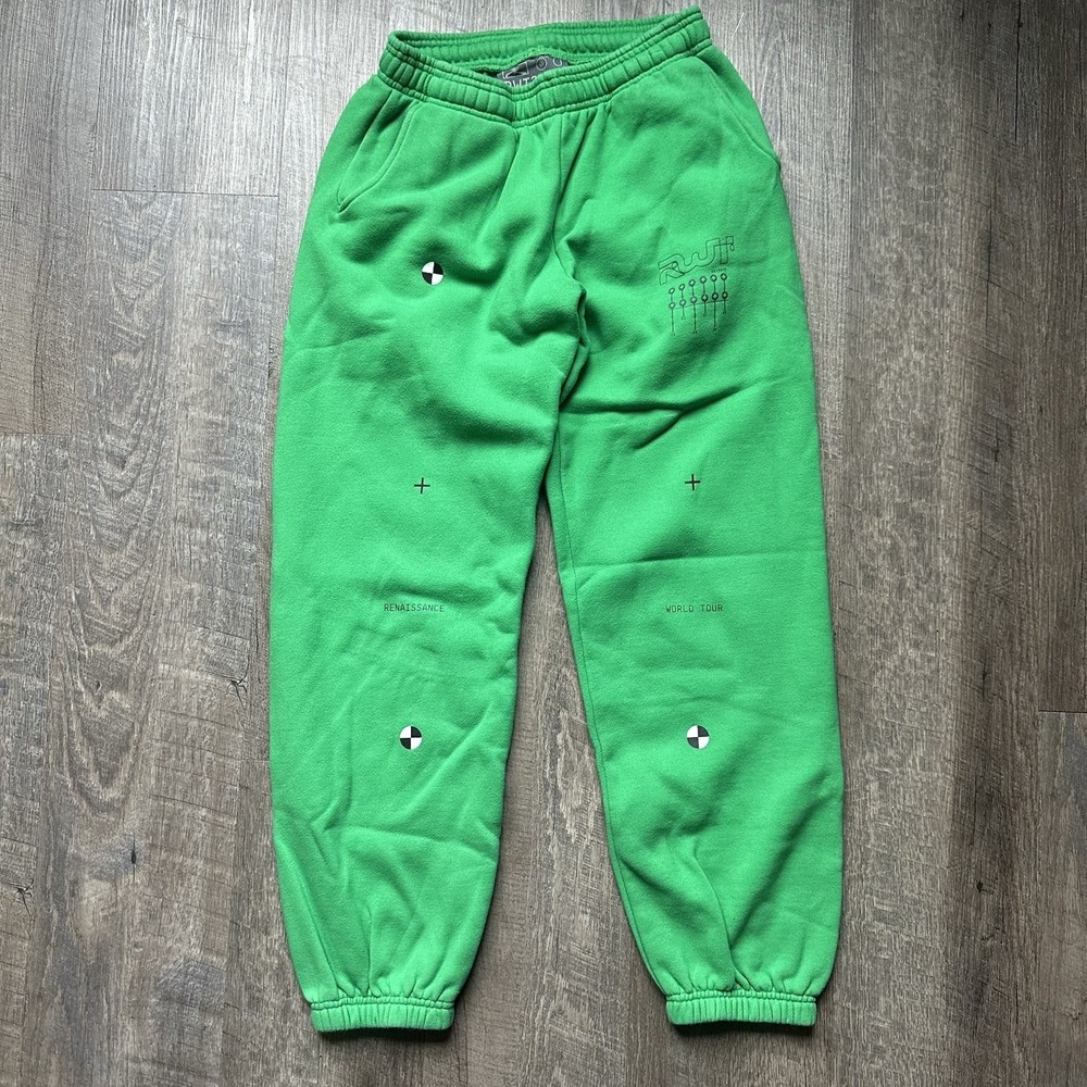 Mens Beyonce Renaissance World Tour 2023 RWT Sweatpants Green S EXCELLENT COND++